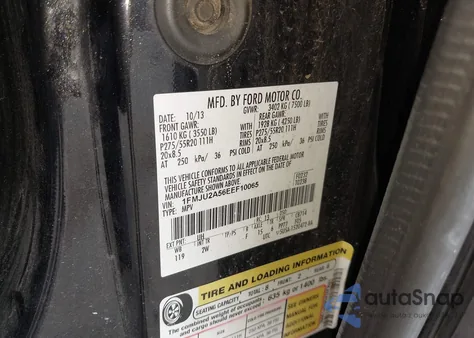 2014 Ford Expedition Limited z USA, uszkodzony, nr VIN 1FMJU2A56EEF10065